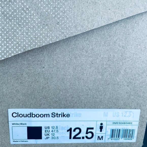 NEW in Box ON Running Cloudboom Strike White Black Orange 12.5 US 47.5 Last Pair - Picture 2 of 7